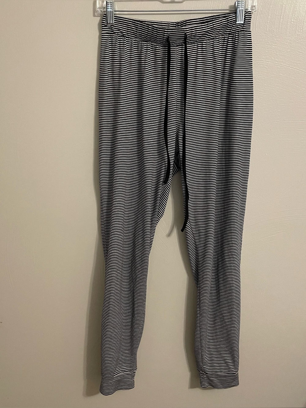 Rae Dunn Black and white striped jogger style pajama pants size small